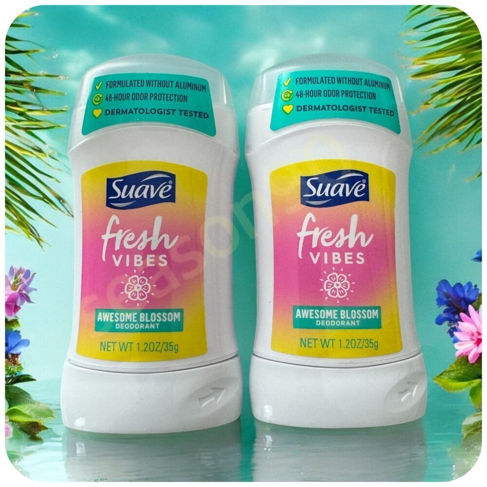 (2) Suave Fresh Vibes Awesome Blossom 48HR Deodorant Dermatologist Tested